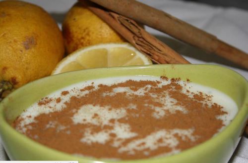 Merenda a base di latte con riso