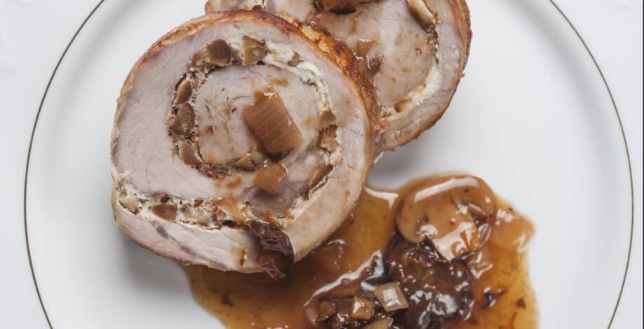 Maiale con funghi