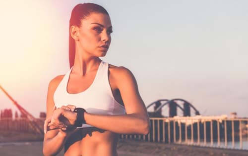 Ragazza prima di correre