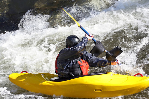 Kayak giallo, rafting