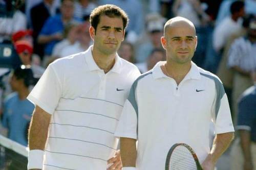 Agassi Sampras in campo